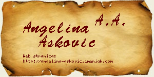 Angelina Ašković vizit kartica